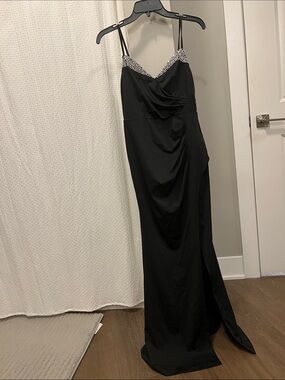 Ever Pretty Black Evening Gown with Beaded Trim